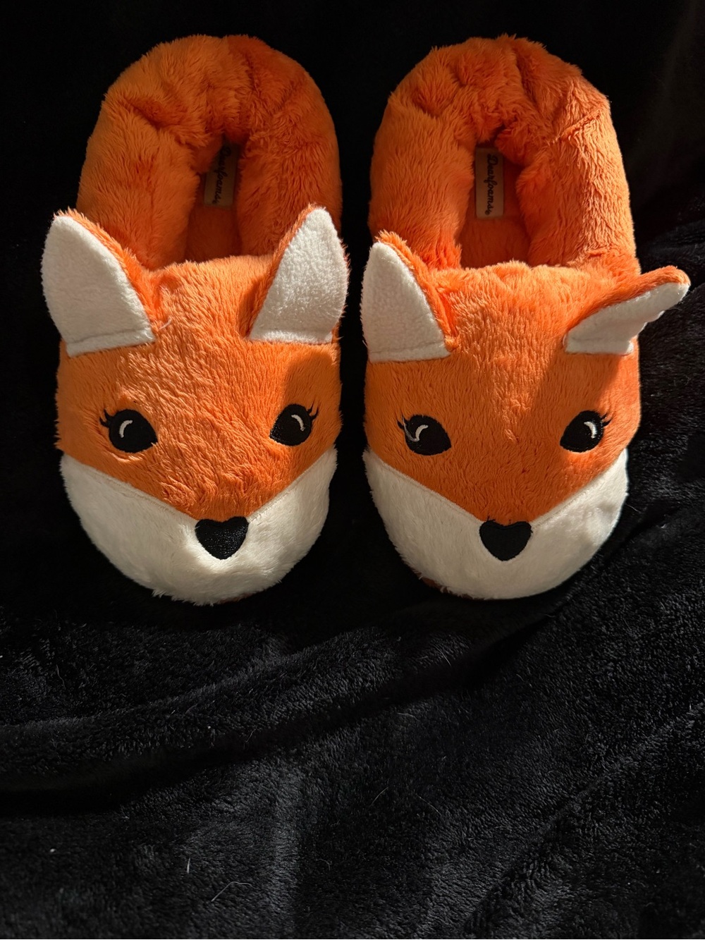 Dearfoams Big Kids Fox Critter Slippers Size 4-5 (Fits Women’s 5.5-6.5)